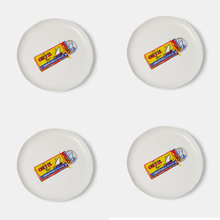 Load image into Gallery viewer, ORTIZ GIRL DINNER SNACK PLATES – Set of 4 – by Big Bite Studios