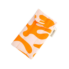 이미지를 갤러리 뷰어에 로드 , Product photo of Fabric glasses case in pastel print and bright orange abstract print