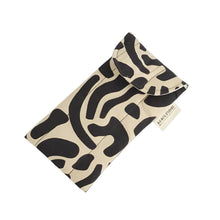 이미지를 갤러리 뷰어에 로드 , Product photo of Fabric glasses case, black and beige abstract print