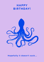 画像をギャラリービューアに読み込む, Octopus - 'Hopefully it Doesn't Suck' - Greeting Card