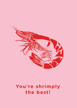 Cargar imagen en el visor de la galería, Prawn - 'Shrimply the Best' - Greeting Card