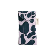 이미지를 갤러리 뷰어에 로드 , Product photo of Fabric glasses case in a dark teal and lilac abstract print