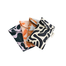 이미지를 갤러리 뷰어에 로드 , Product photo of Fabric glasses case, four cases fanned out, in different coloured abstract prints
