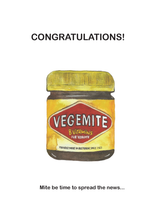 将图片加载到图库查看器,Vegemite - 'Mite be Time to Spread the News' - Greeting Card