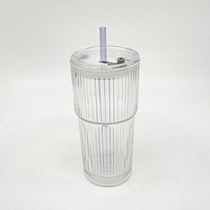 Fluted Glass Coffee Tumbler