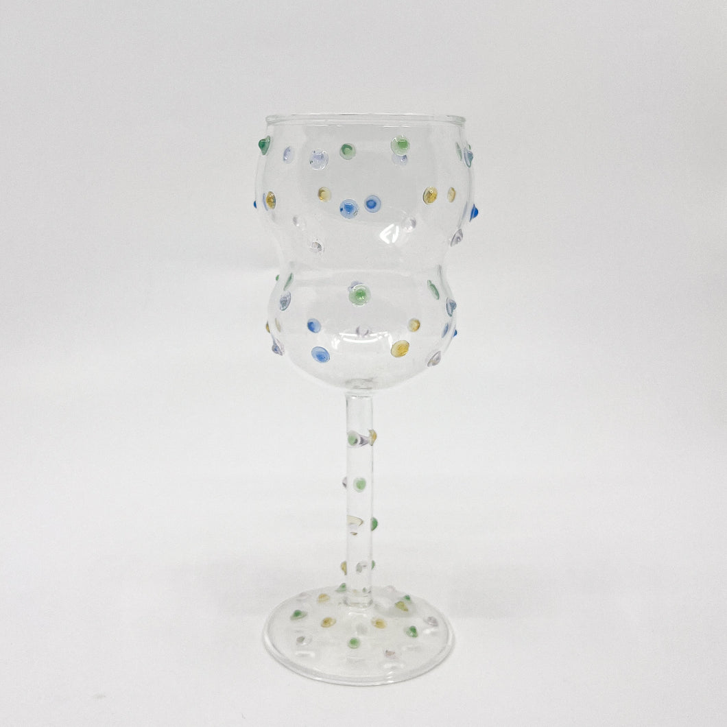 Spotted Bubble Wine Glass