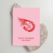 Cargar imagen en el visor de la galería, Prawn - &#39;Shrimply the Best&#39; - Greeting Card
