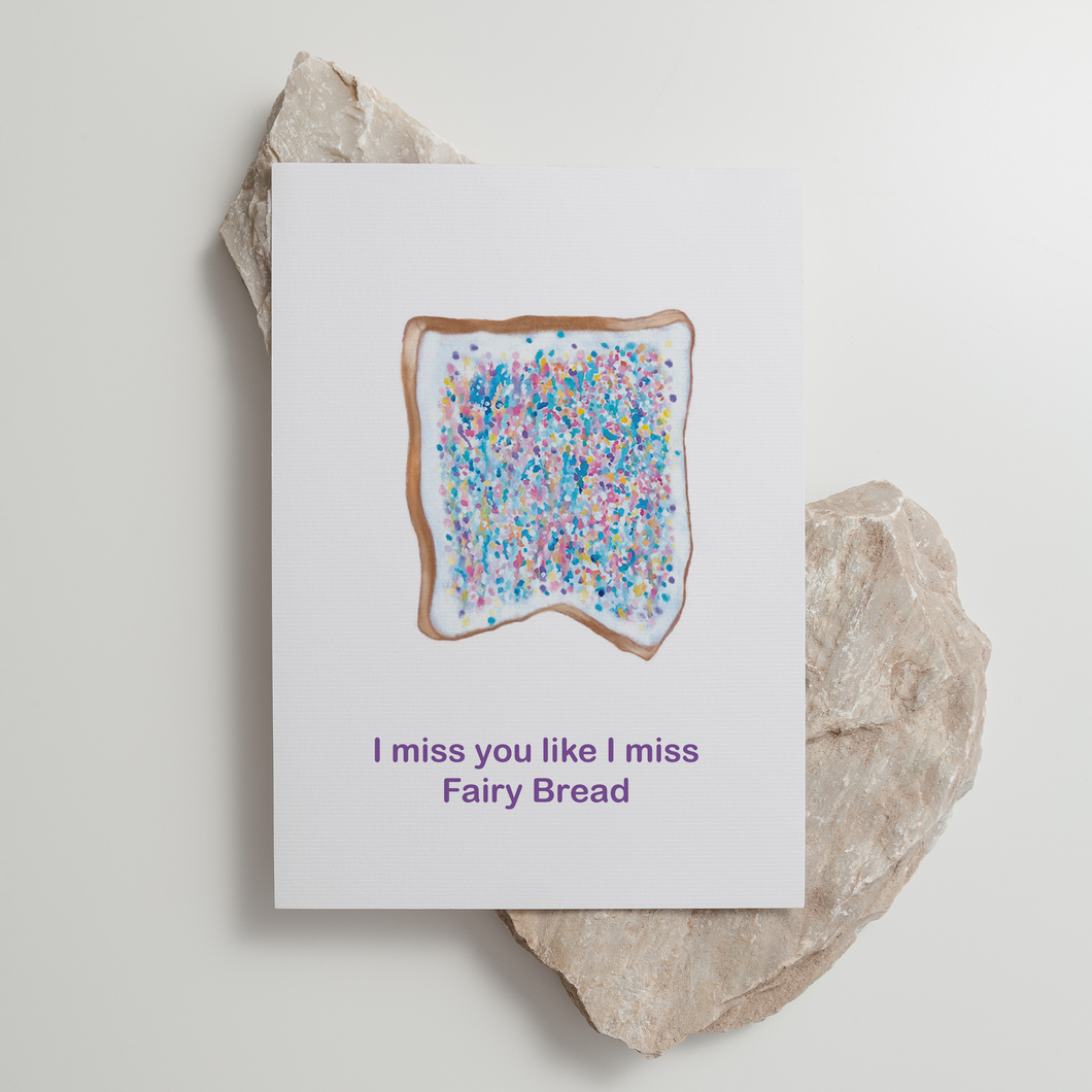 Fairy Bread - 'I Miss You Like I Miss Fairy Bread' - Greeting Card