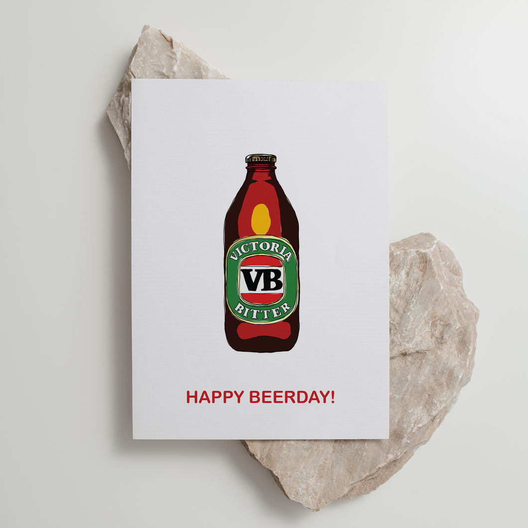 VB - 'Happy Beerday' - Birthday Card