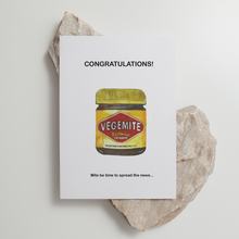 Load image into Gallery viewer, Vegemite - &#39;Mite be Time to Spread the News&#39; - Greeting Card
