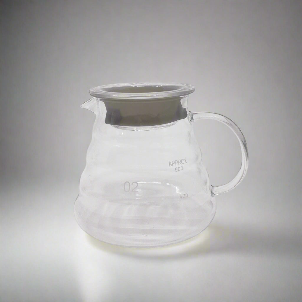 product photo of a glass coffee jug with lid