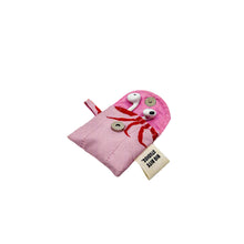 将图片加载到图库查看器，product photo of fabric airpod pouche, open case to show airpods. Pastel print with red print
