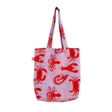 Cargar imagen en el visor de la galería, Poduct photo for puffy fabric tote bag. Colourful print 
