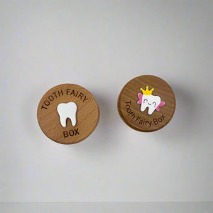 Product photo of wooden tooth fairy boxes