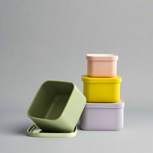 PASTEL SQUARE SILICONE LUNCH BOXES