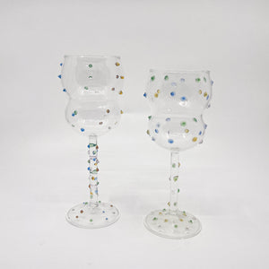 Spotted Bubble Wine Glass