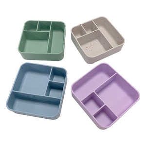 LARGE SQUARE 4 SECTION SILICONE BENTO LUNCH BOX