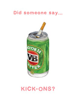 Load image into Gallery viewer, VB Ashtray 'Kick Ons' - Greeting Card
