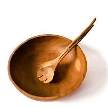 Load image into Gallery viewer, HAND CARVED WOODEN SALAD SERVERS
