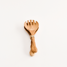 Load image into Gallery viewer, HAND CARVED WOODEN SALAD SERVERS
