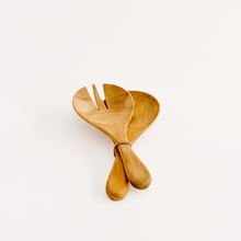 Load image into Gallery viewer, HAND CARVED WOODEN SALAD SERVERS
