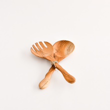 Load image into Gallery viewer, HAND CARVED WOODEN SALAD SERVERS
