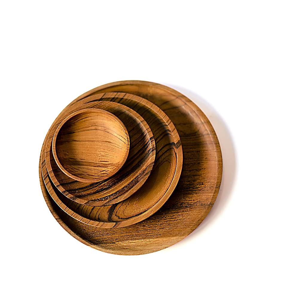 HAND CARVED  WOODEN PLATES