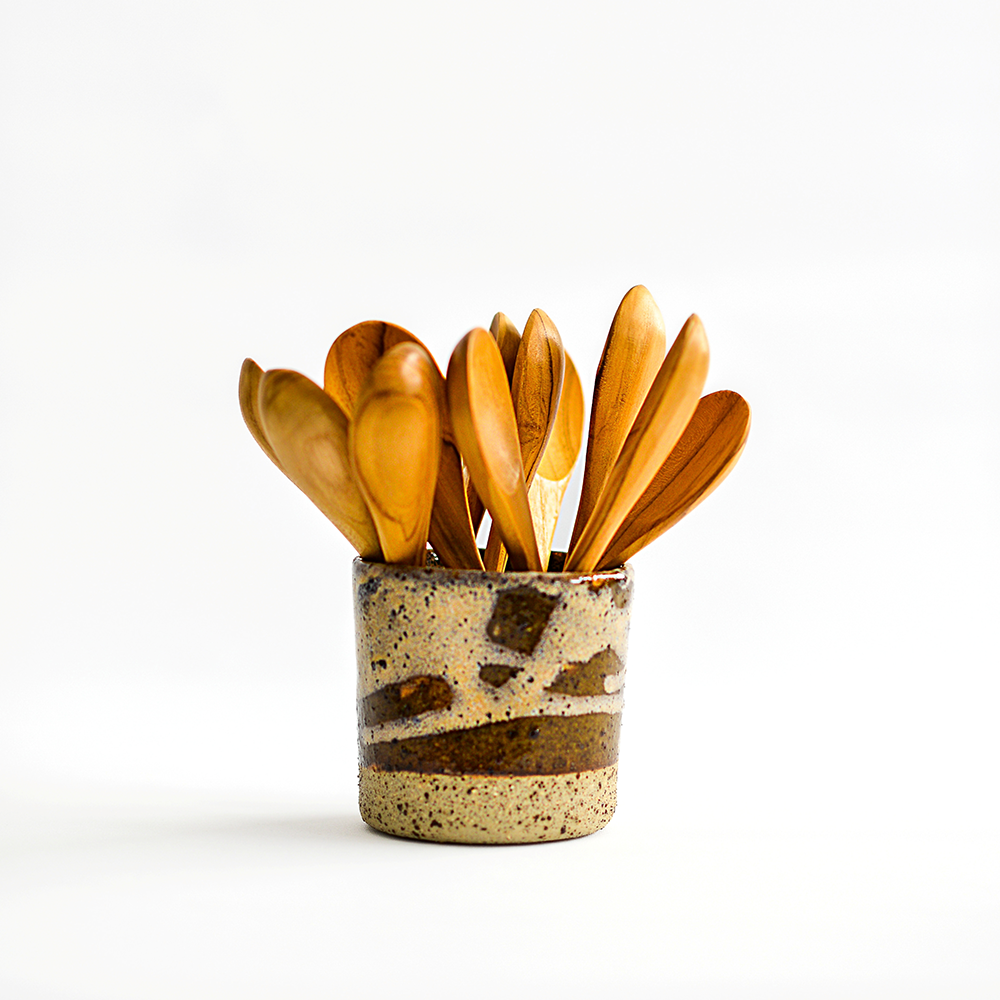 HAND CARVED WOODEN SOUP SPOON