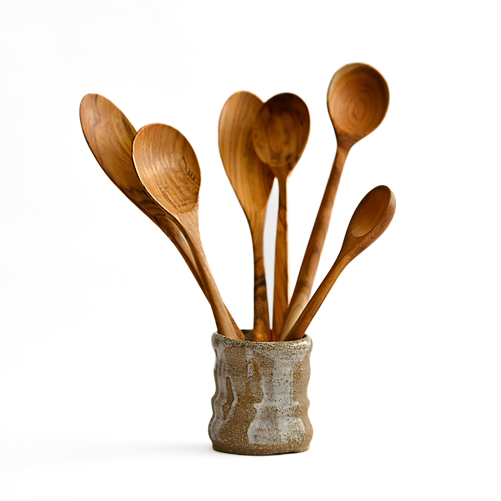 HAND CARVED LONG WOODEN SPOONS