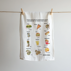 TEA TOWEL — YOUR STAR SIGN AS HANGOVER FOOD