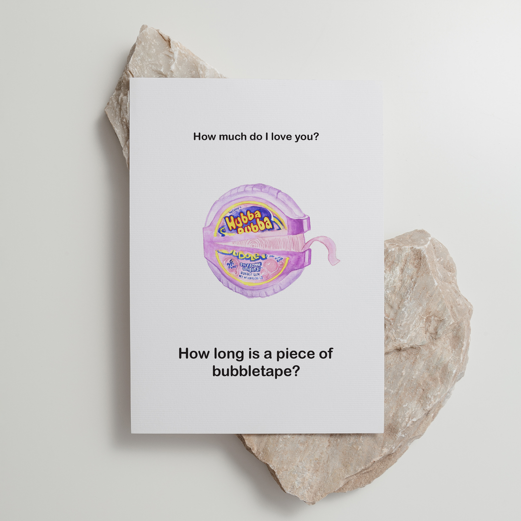 Bubble Tape - 'How Long is a Piece of Bubble Tape' Greeting Card