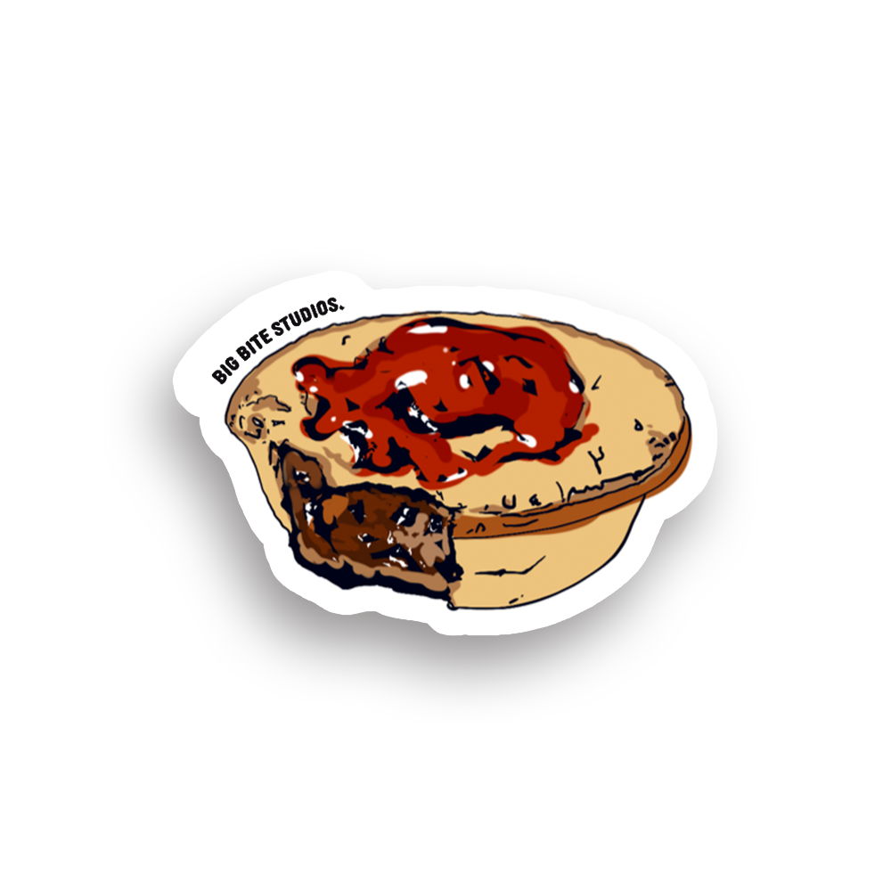 Meat Pie Waterproof Sticker — by Big Bite Studios