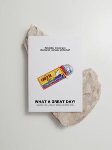 Ortiz - 'The Day You Discovered You Loved Anchovies' - Birthday Card
