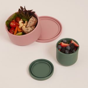 ROUND SILICONE SNACK LUNCH BOX - SMALL