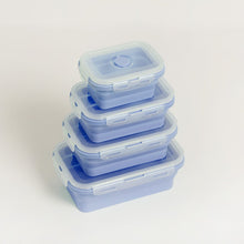 Load image into Gallery viewer, silicone lunchbox, silicone collapsible lunchbox, food storage, eco-friendly lunchbox set, sustainable food storage, silicone food, eco friendly lunch box, silicone food storage, food container, zero waste lunchbox, plastic free lunchbox, zero waste food storage, kids lunchbox, plastic free food storage, plastic free lunchbox, lunchbox set, kids lunchboxes, eco food storage, reusable lunchboxes, meal prep containers
