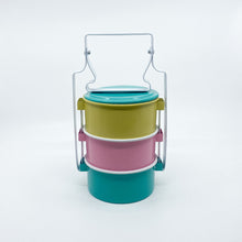 Charger l&#39;image dans la galerie, PASTEL ENAMEL TRADITIONAL TIFFIN STYLE LUNCH BOX - 3 LAYER WITH LIDS
