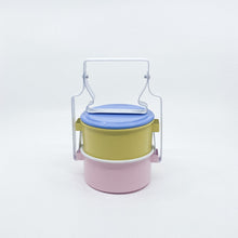Charger l&#39;image dans la galerie, PASTEL ENAMEL TRADITIONAL TIFFIN STYLE LUNCH BOX - 2 LAYER WITH LIDS
