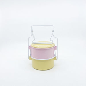 PASTEL ENAMEL TRADITIONAL TIFFIN STYLE LUNCH BOX - 2 LAYER WITH LIDS