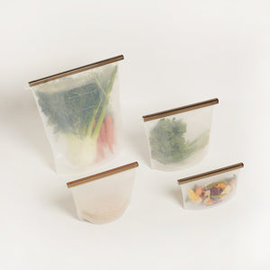 SUSTAINABLE SILICONE REUSABLE ZIPLOCK BAG SET OF ALL 4