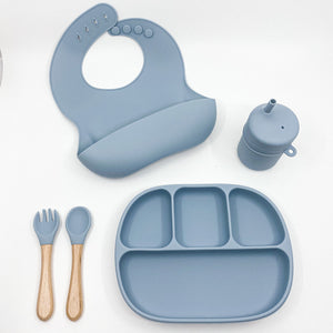 BABY/TODDLER'S NON SLIP SILICONE SUCTION MEALTIME SET